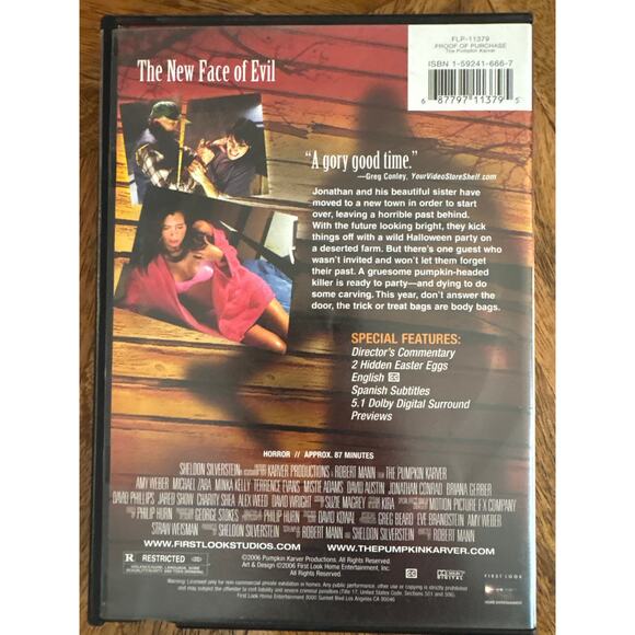 The pumpkin Karver DVD horror first look studio scary Halloween goth movie - Picture 2 of 3